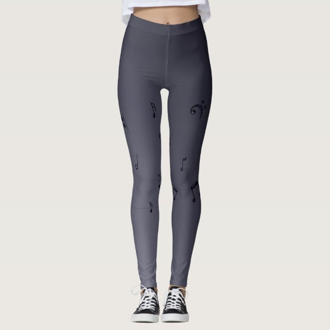 Leggings Notes musicales Ombre foncé gris (Devant)