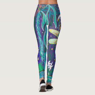 Leggings Nouveau Âge Dragonfly Evil Eye Pond Lotus Willow T