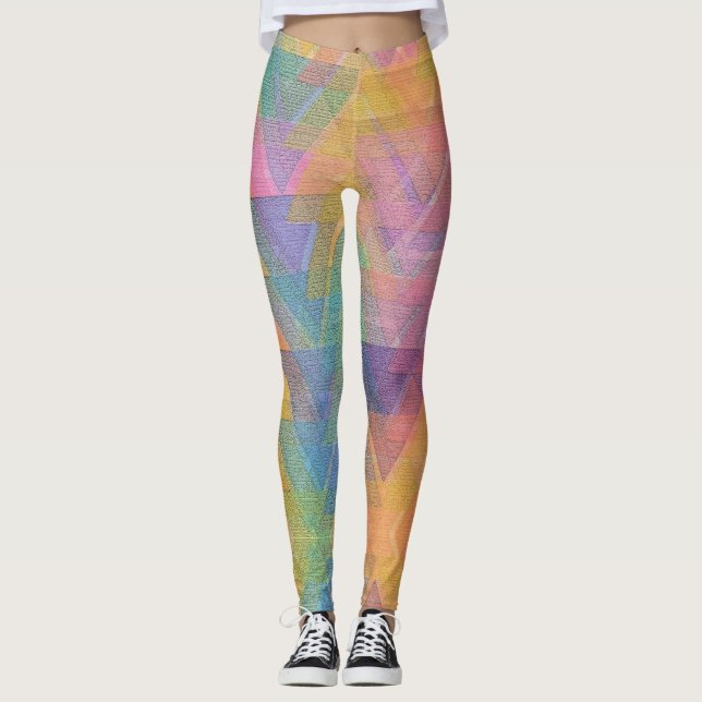 Leggings Nouveauté amusante Triangle géométrique Colorful A (Devant)