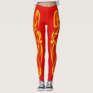 Leggings Nouvel An lunaire chinois du Cheval 2026 4724 Feu