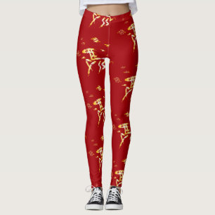 Leggings Nouvel An lunaire chinois du Cheval 2026 4724 Feu