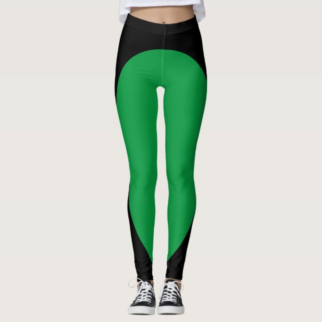 Leggings Nouvel An noir et vert unique (Devant)
