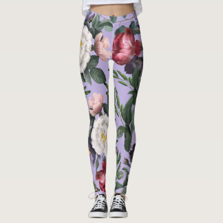 Leggings Nouvelles arrivées luxe moderne floral jardin viol