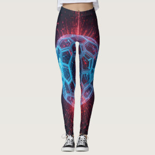 Leggings Noyau numérique : Explosion futuriste de la sphère