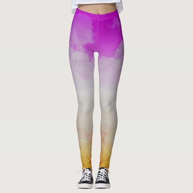 Leggings Nuages colorés Quatre (Devant)