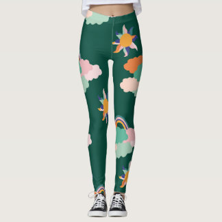 Leggings Nuages colorés Rainbows Motif sans couture