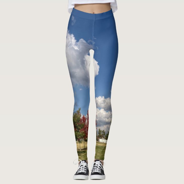 Leggings Nuages de la série Day par AskStudio (Devant)