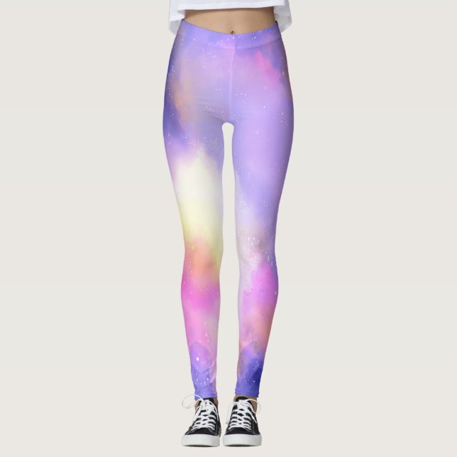 Leggings Nuages d'espace surréels cool (Devant)