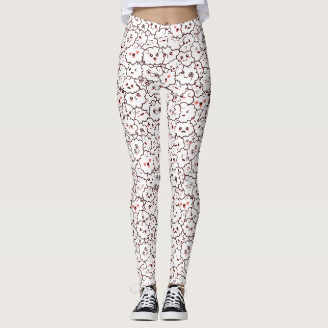 Leggings Nuages Kawaii mignons (Devant)