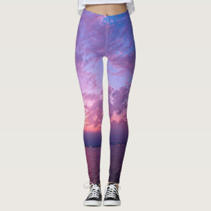 Leggings Nuages violets Californie Coucher du soleil sur la
