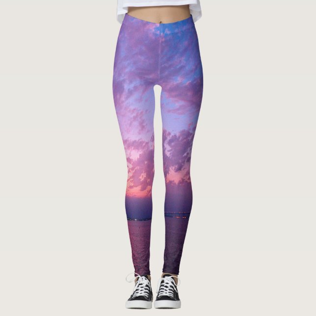 Leggings Nuages violets Californie Coucher du soleil sur la (Devant)