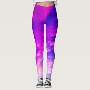 Leggings Nuages Violets Et Blues