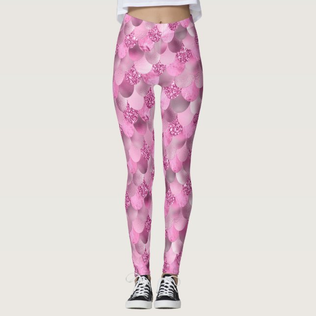 Leggings Nuances assez vibrantes de sirène de roses et de (Devant)