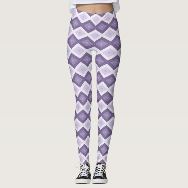 Leggings Nuances de lavande motif diamant (Devant)