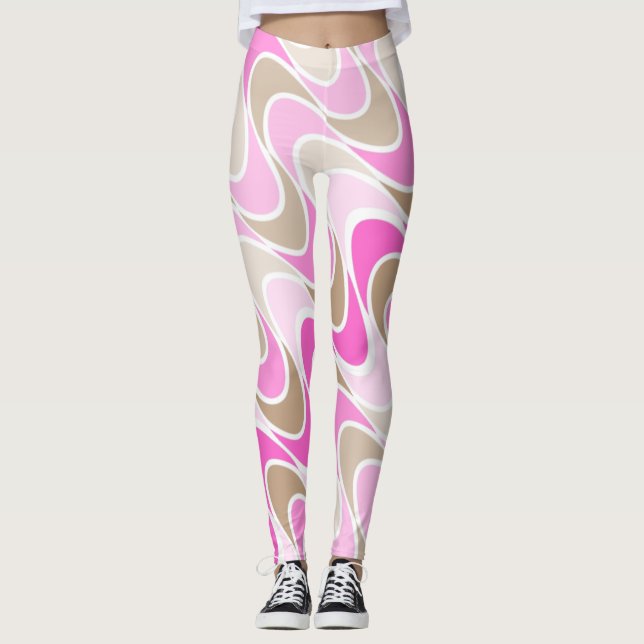 Leggings Nuances de rose et de Brown dans la conception (Devant)