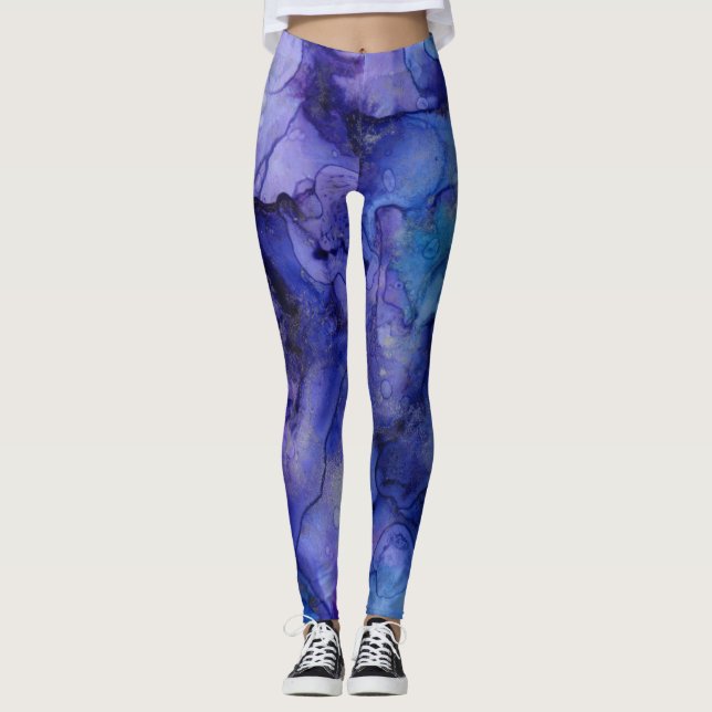 Leggings Nuances d'encre bleue (Devant)