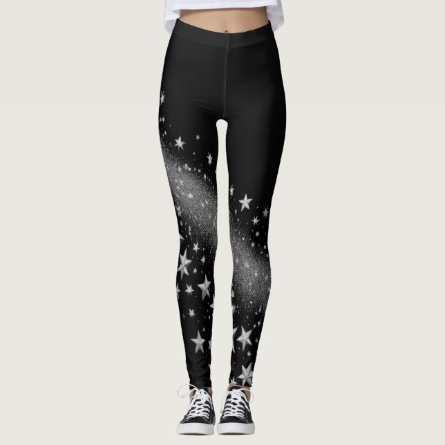 Leggings Nuits étoilées éclat blanc Élégant (Devant)