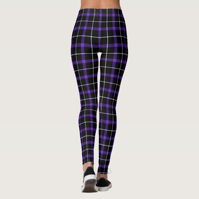 Leggings Nuits Plaid Violet | Légendes d'Emo gothique Punk (Dos)