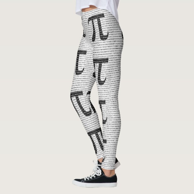 Leggings Numéro noir d'origine pi jour symbole mathématique (Gauche)