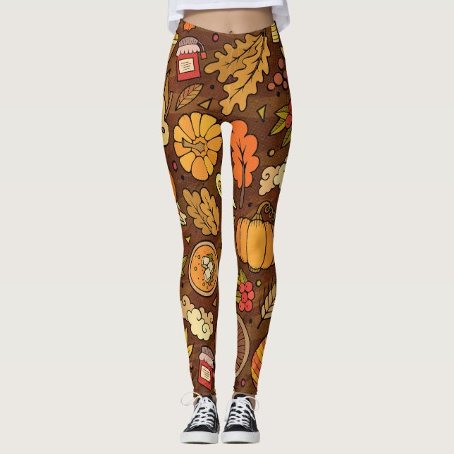 Leggings Objets d'action de grâce : dessin animé motif colo (Devant)