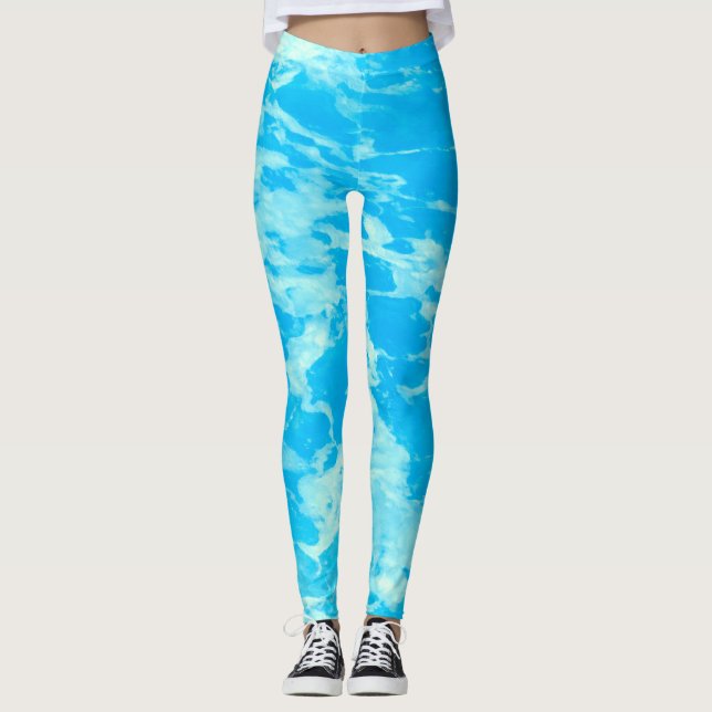 Leggings Océan Bleu Aqua (Devant)