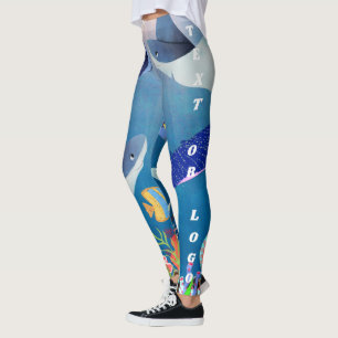 Leggings Océan féminin Manta Tropical Sous-marin Stingray