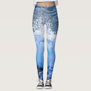 Leggings Océan Vagues Mer Côté Aqua Plage Nautique Mer