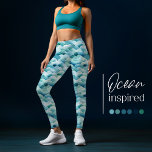 Leggings Ocean Waves Watercolor Motif Turquoise<br><div class="desc">iPatterns présente aquarelle turquoise bleu aqua océan/mer des jambes des vagues pour femme! Lève-toi !</div>