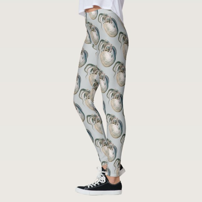 Leggings Octopus Argonaut, Vintage Marine Life Animals (Gauche)