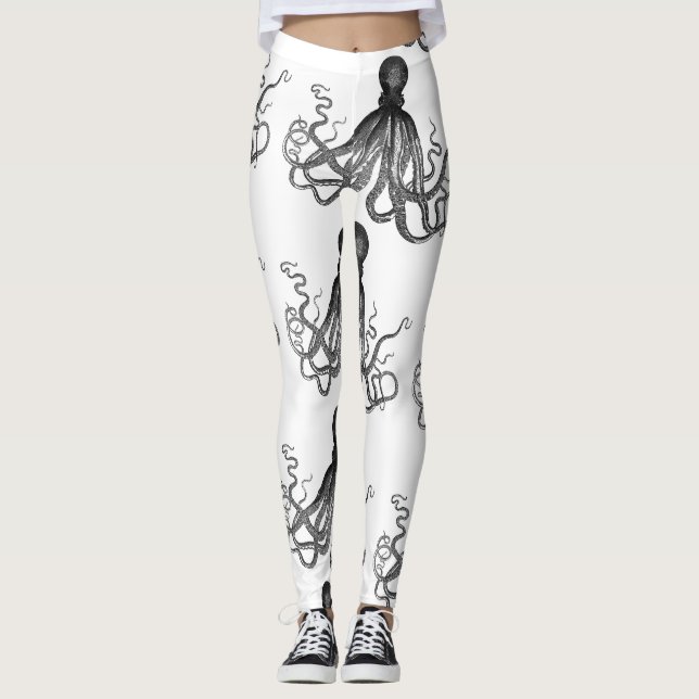 Leggings Octopus de la vie marine vintage (Devant)