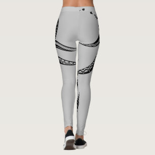 Leggings OCTOPUS POLYNESIAN TRIBAL HAWAII ÎLES Blk