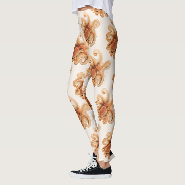Leggings Octopus Salutii, Vintage Marine Aquatic Animals (Gauche)