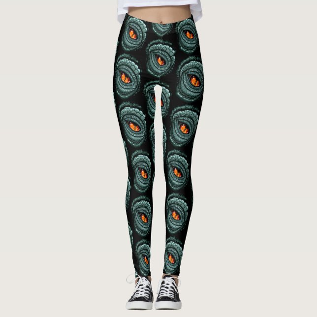 Leggings Œil de prédateur reptile primal (Devant)