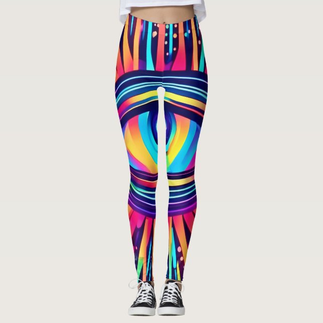 Leggings Œil néon du cosmos (Devant)