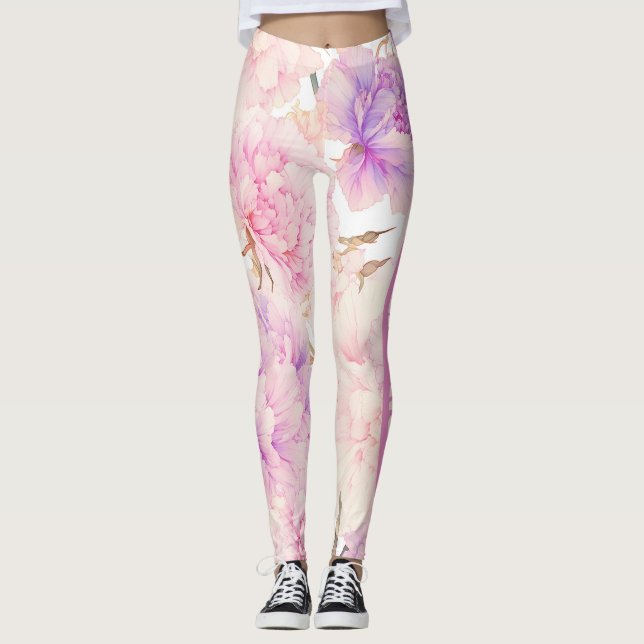 Leggings Oeillets roses et violets, Relaxant (Devant)