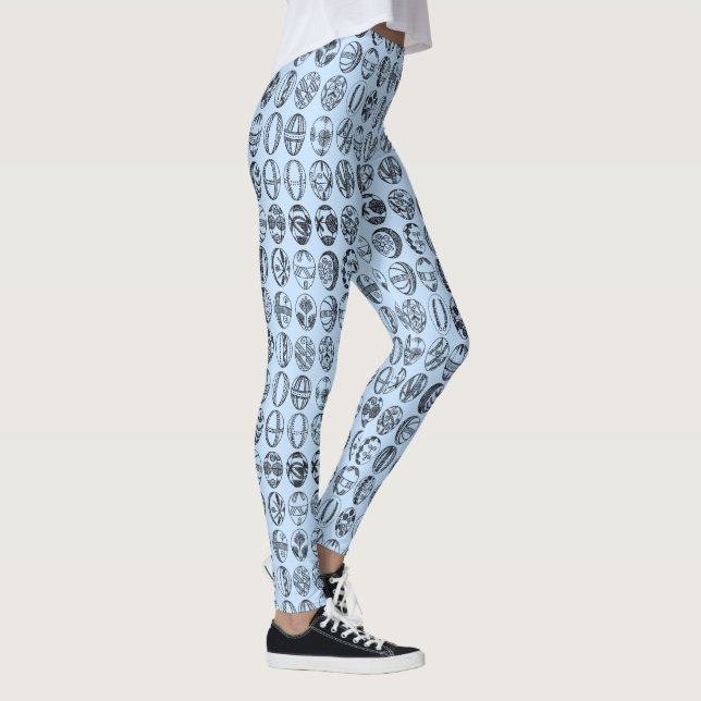 Leggings Oeufs de Pâques fantaisie Motif bleu clair (Droite)