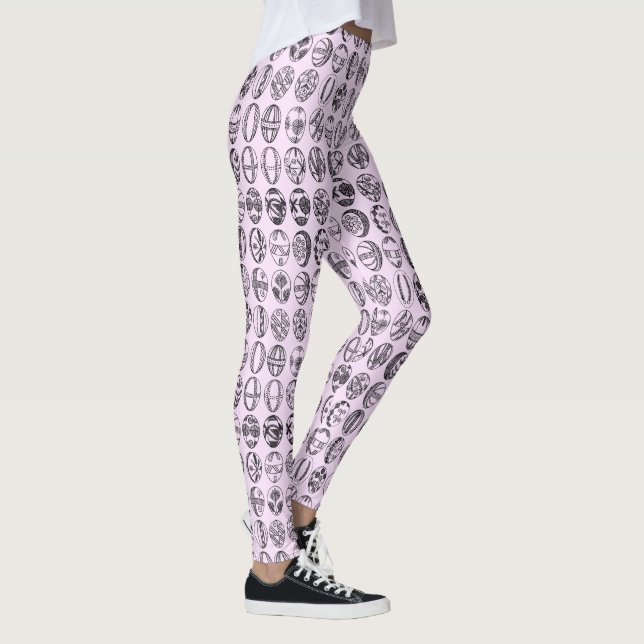 Leggings OEufs de Pâques Motif rose (Droite)
