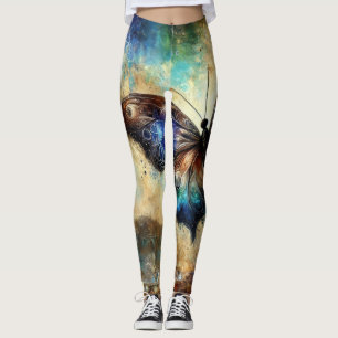 Leggings Œuvre d'art fantastique représentant un papillon c