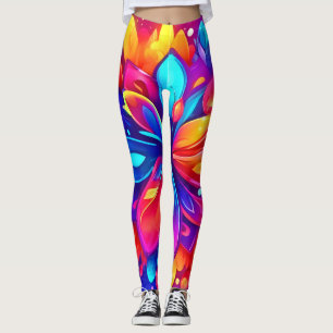 Leggings Oeuvre de fleurs psychédélique