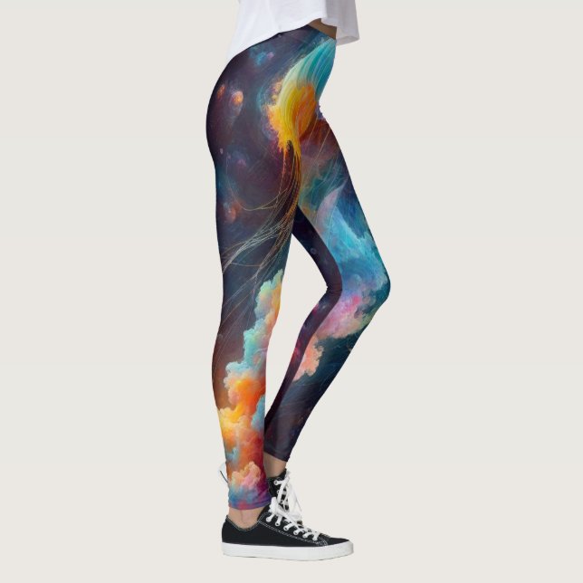 Leggings Oeuvre de méduse cosmique (Droite)
