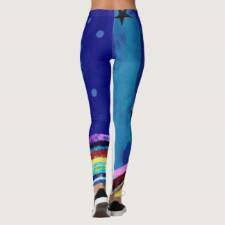 Leggings Oiseau bleu nuage abstrait étoile arc-en-ciel