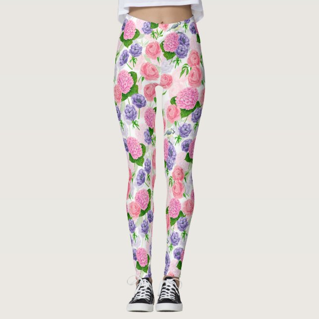 Leggings Oiseau et fleurs (Devant)