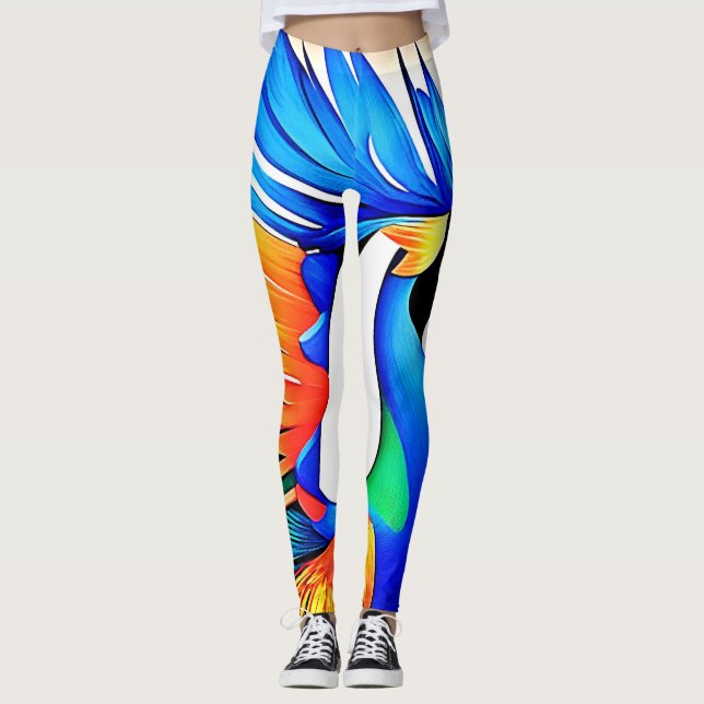 Leggings Oiseau tropical lumineux (Devant)