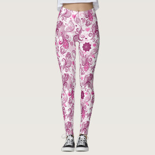 Leggings Oiseau Violet Et Rose