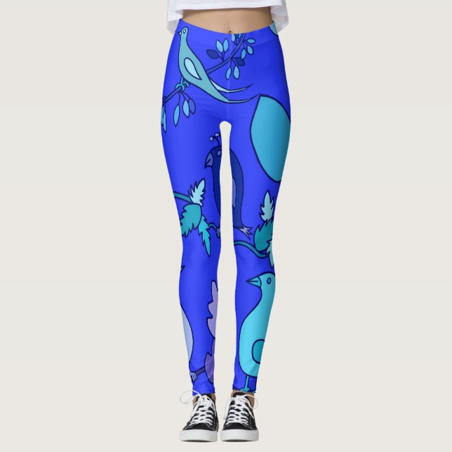 Leggings Oiseaux bleus (Devant)