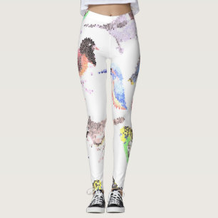 Leggings Oiseaux d'Amérique - Mosaïque d'animaux de compagn
