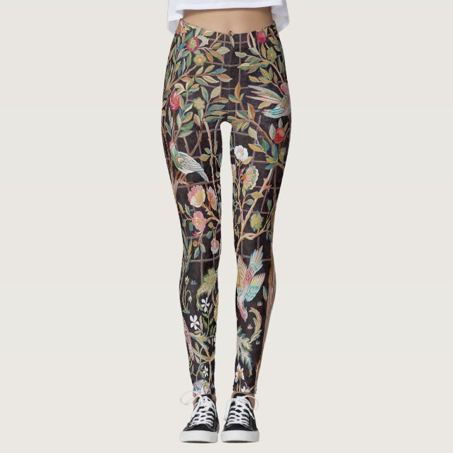 Leggings Oiseaux dans le Jardin des Fleurs, William Morris (Devant)