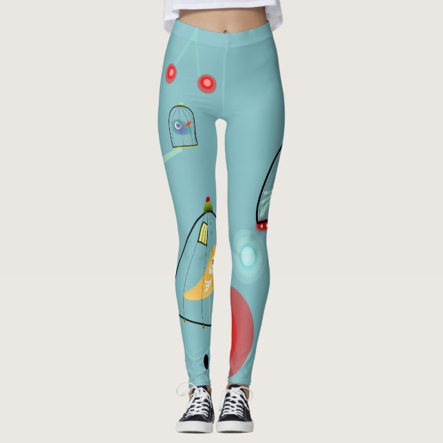 Leggings Oiseaux dans une cage (Devant)