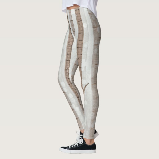 Leggings Oiseaux Élégants Forêt Acrylique | (Gauche)