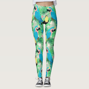 Leggings Oiseaux exotiques modernes et feuillage Design tro